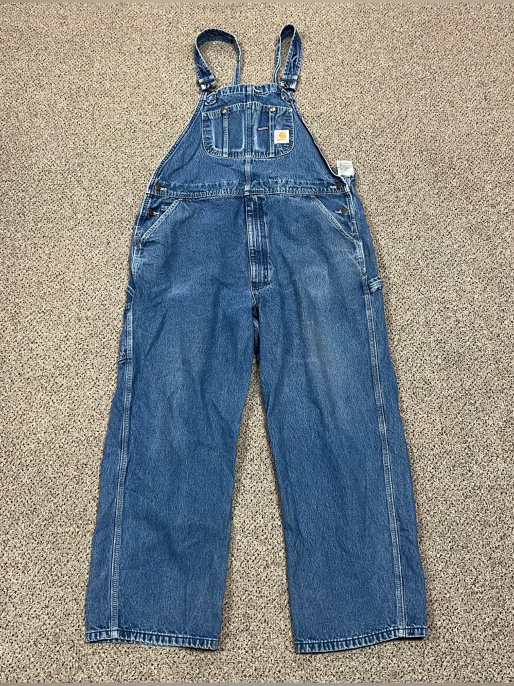 Carhartt Blue Denim Bib Overalls
